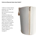 Cesto Organizador Estruturado M Em Algodão Cru Com Arco-íris