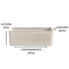 Cesto Organizador Flow 27x22x9cm Bege Ou Closet 5,4l Banheiro