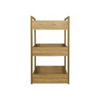 Cesto Organizador Freijó Base De Ferro Dourada - Vallisa Decor