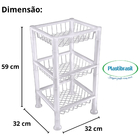 Cesto Organizador Fruteira Empilhável 3 Andares Plastibrasil