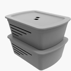 Cesto Organizador Grande C/tampa Cinza