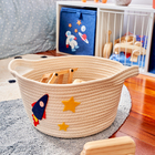 Cesto Organizador Infantil Cordas Branco 30x20x35 cm Foguete Oikos