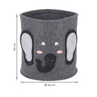 Cesto Organizador Infantil Feltro Cinza 40x54x35 cm Elefante Oikos