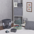 Cesto Organizador Infantil Feltro Cinza 40x54x35 cm Elefante Oikos