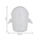 Cesto Organizador Infantil Feltro Cinza 40x54x35 cm Tubarão Oikos