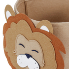 Cesto Organizador Infantil Feltro Marrom 31x31x31 cm Leão Oikos