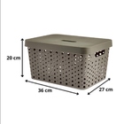 Cesto Organizador Marrom De 17 Litros Com Tampa