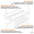 Cesto Organizador Multiuso Acrílico Para Gaveta Geladeira 37x