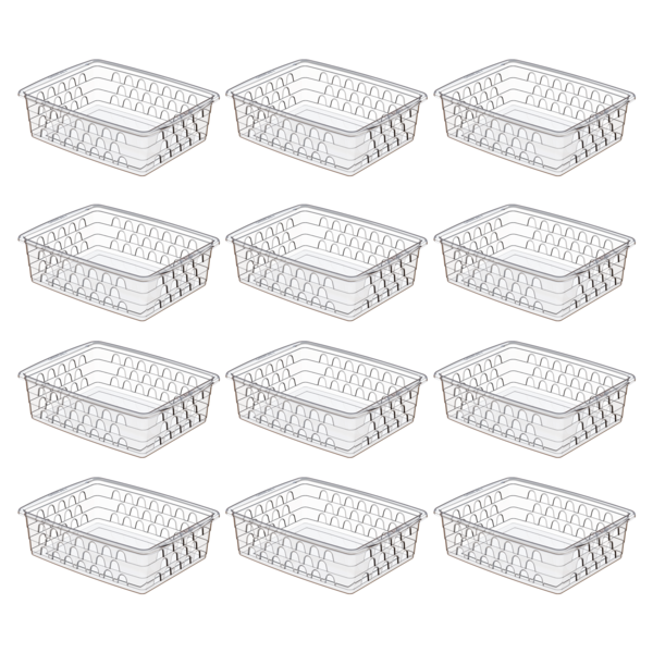 Cesto Organizador Multiuso Transparente 12 Peças 25x19,5cm G