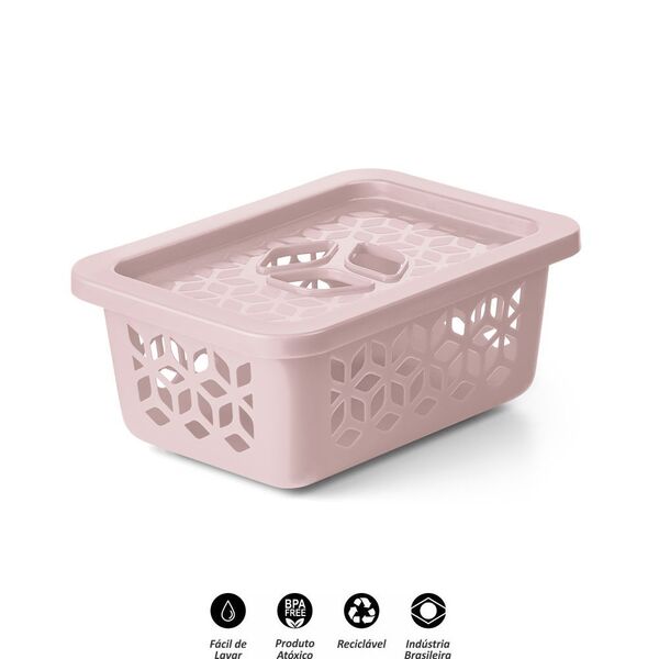 Cesto Organizador Pequeno Empilhável Com Tampa Uz368 Uz Utili