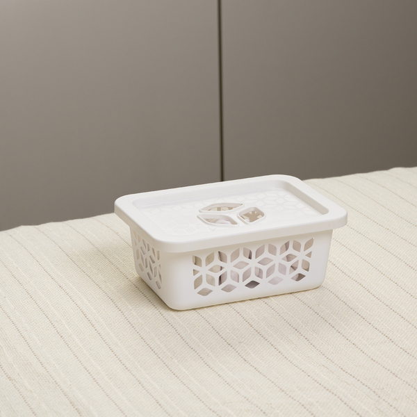 Cesto Organizador Plástico Branco 1,5L 9x21,6x15,4cm Uz Utilidades