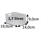 Cesto Organizador Plástico Branco 1,7L 9x13,5x18,5 Spaceo