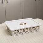 Cesto Organizador Plástico Branco 9L 10,6x43,6x31,2cm Uz Utilidades