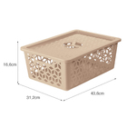 Cesto Organizador Plástico Capuccino 15L 16,6x43,6x31,2cm Uz Utilidades