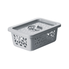 Cesto Organizador Plástico Cinza 1,5L 9x21,6x15,4cm Uz Utilidades