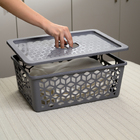 Cesto Organizador Plástico Cinza 15L 16,6x43,6x31,2cm Uz Utilidades