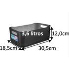 Cesto Organizador Plástico Fumê 12x18,5x30,5cm Organizadores Coza