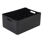 Cesto Organizador Plástico Preto 15x27x37,5cm 12,5L Spaceo