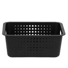Cesto Organizador Plástico Preto 16,5x41x31cm 14,2L Organize OU
