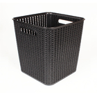 Cesto Organizador Plástico Ratan Preto 16,5L 28,5x28,5x52cm São Bernardo