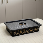 Cesto Organizador Plástico Preto 9L 10,6x43,6x31,2cm Uz Utilidades