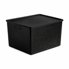 Cesto Organizador Plástico Preto Flow 32L 26x35x43cm OU