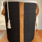 Cesto Organizador Preto Bege Sabiá Para Manta E Revista