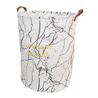 Cesto Organizador Roupa Suja Dobrável Grande 40x50 Brancocinza