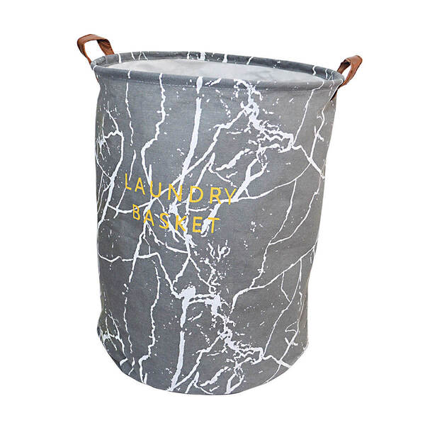 Cesto Organizador Roupa Suja Dobrável Grande 40x50 Cinza