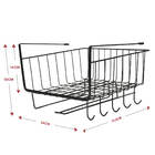 Cesto Organizador Suspenso Para Prateleiras Preto Metal