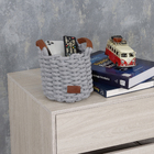 Cesto Organizador Tecido Cinza 18x18x18cm YOI