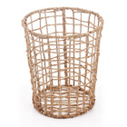 Cesto Organizador de Palha Natural Redondo 40x35x35cm Oikos