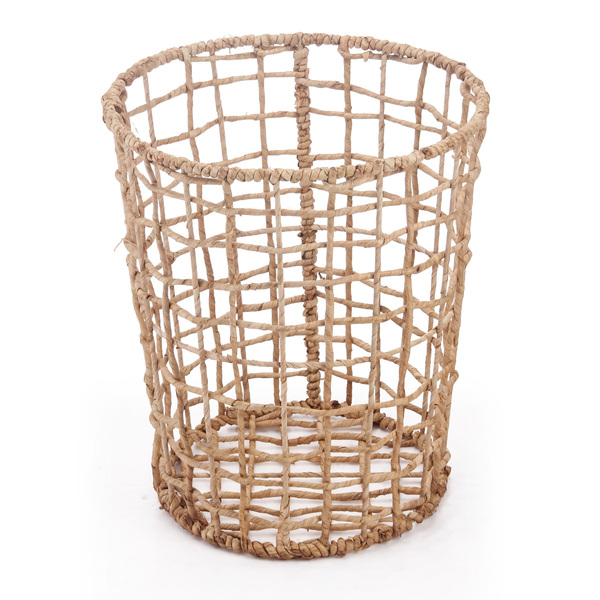 Cesto Organizador de Palha Natural Redondo 40x35x35cm Oikos