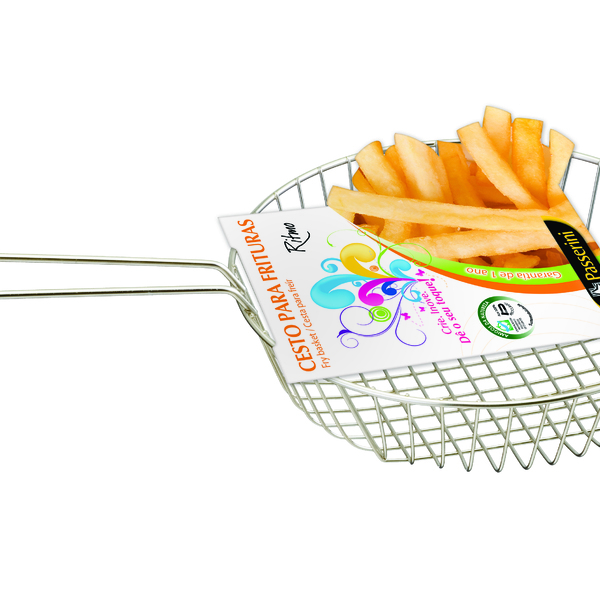 Cesto Para Fritura 22cm De Diametro Em Aço Estanhado - Cód 09