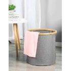 Cesto Para Lavanderia C/bambu Grey Mimo Style Bh20403 7618