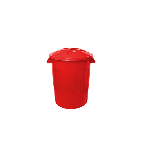 Cesto Para Lixo 60 Litros Com Tampa - Vermelho