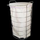 Cesto Para Roupas Redondo De Chão Com Tampa Banheiro Lavander