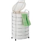 Cesto Para Roupas Redondo De Chão Com Tampa Banheiro Lavander