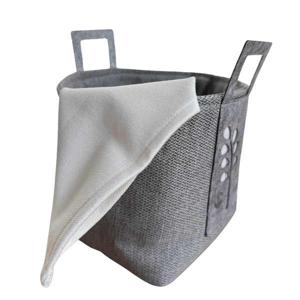 Cesto Parque Das Cascatas Cinza Com Guardanapo