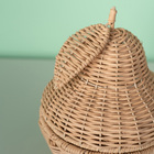 Cesto Organizador Pêra de Plástico Natural Retangular com Tampa 15x18x15cm Oikos