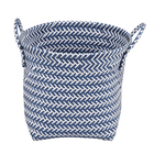 Cesto Organizador de Plástico Azul Redondo com Alças 35x32x35cm Oikos