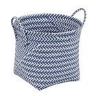 Cesto Organizador de Plástico Azul Redondo com Alças 35x32x35cm Oikos