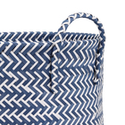 Cesto Organizador de Plástico Azul Redondo com Alças 35x32x35cm Oikos