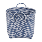 Cesto Organizador de Plástico Azul Redondo com Alças 35x32x35cm Oikos