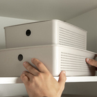 Cesto Plástico Bege Fechado Flow 5,4L 10x22x27cm OU