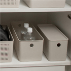 Cesto Plástico Bege Fechado Flow 4,2L 14x12x27cm OU