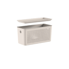 Cesto Plástico Bege Fechado Flow 4,2L 14x12x27cm OU