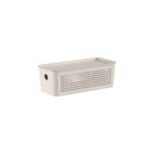 Cesto Plástico Bege Flow com Tampa 3L 27x12x9cm OU