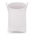 Cesto Organizador de Plástico Branco Redondo com Alças 40x30x30cm Oikos