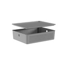 Cesto Plástico Chumbo Flow com Tampa 8,2L 34x27x9cm OU